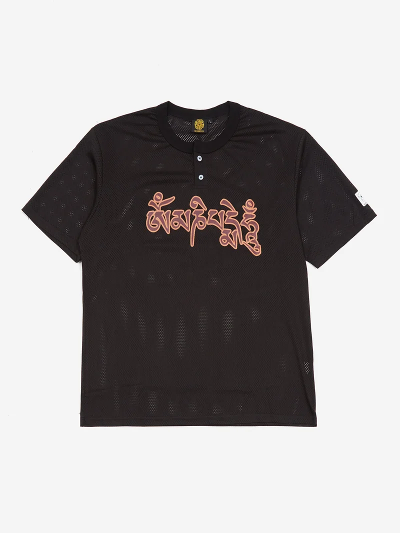 Image of Sexhippies Mesh Henley Jersey - Black