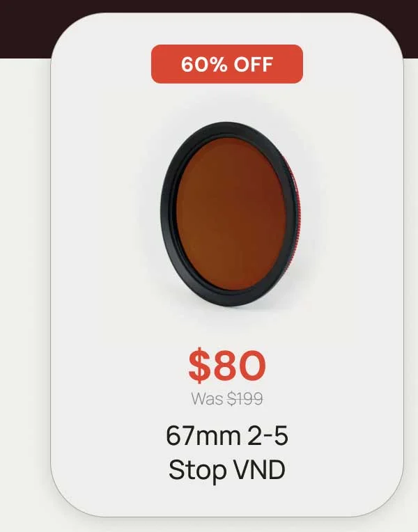 160% OFF - $80 Was $199 67mm 2-5 Stop VND