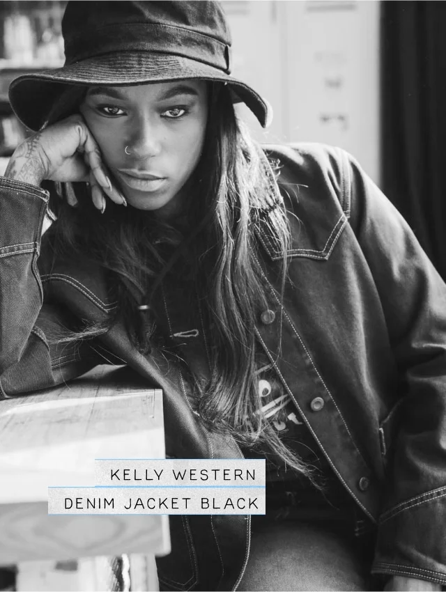 Kelly Western Denim Jacket Black