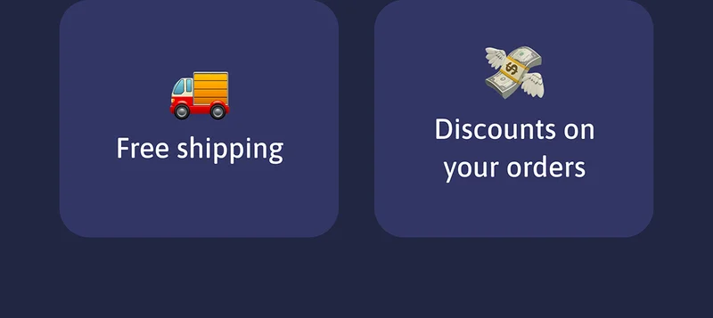 Free shipping and discount on your orders