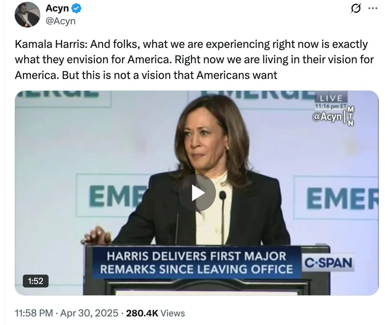 Photo of Kamala Harris and Speaker Mike Johnson