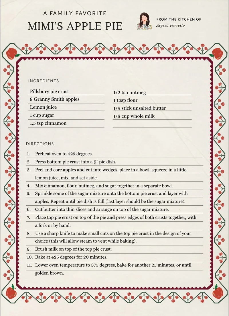 A Family's Favorite Mimi's Apple Pie