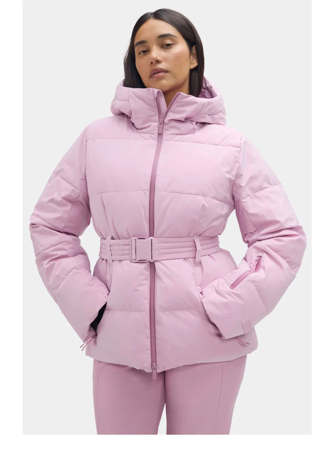 Shop Hedy Belted Puffer in Amethyst