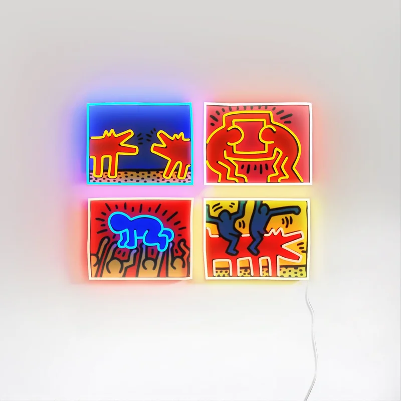 Image of Mix Colored Yellowpop x Keith Haring, Led Neon Sign