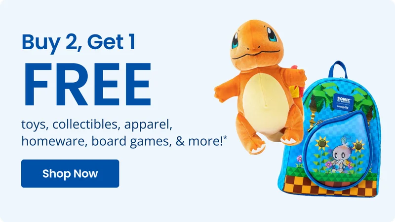 Buy 2, Get 1 FREE toys, collectibles, apparel, homeware, board games, & more!* Shop Now