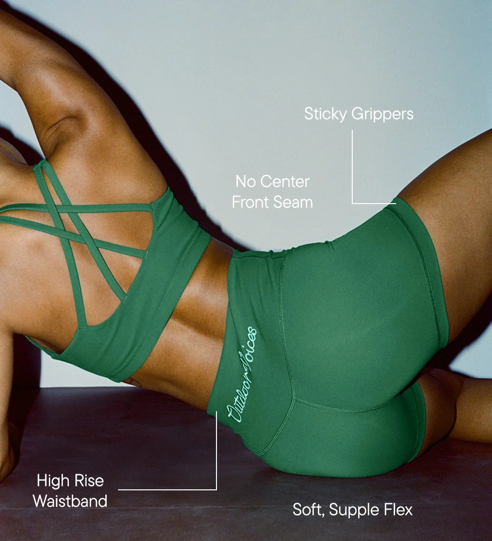 Sticky Grippers​  No Center Front Seam​  High Rise Waistband​  Soft, Supple Flex