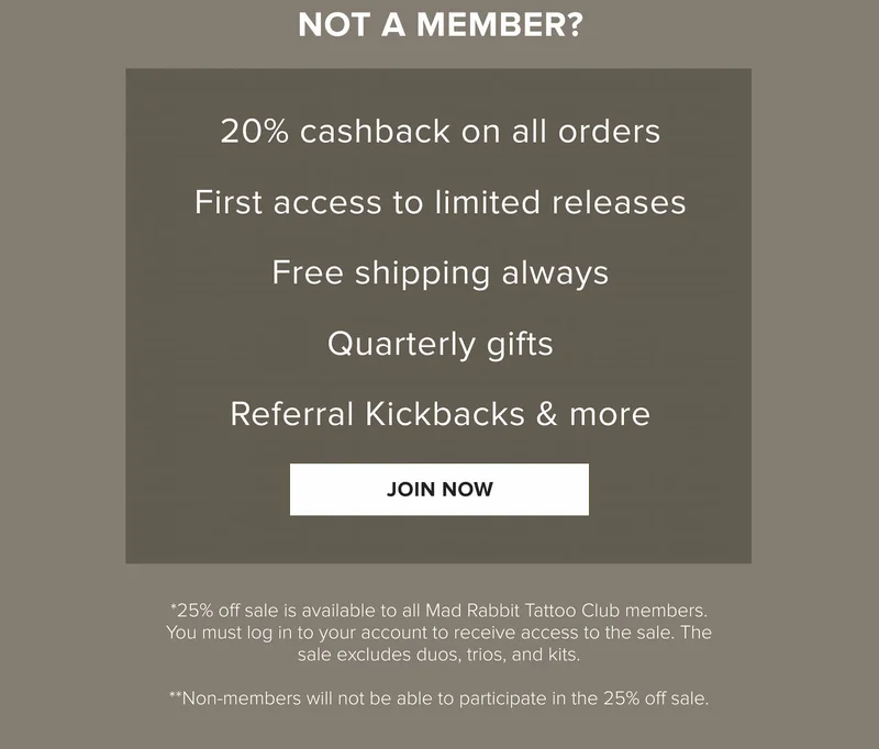 why sign up for a membership? cashback with every purchase. first access to new launches, free shipping and more! Join membership