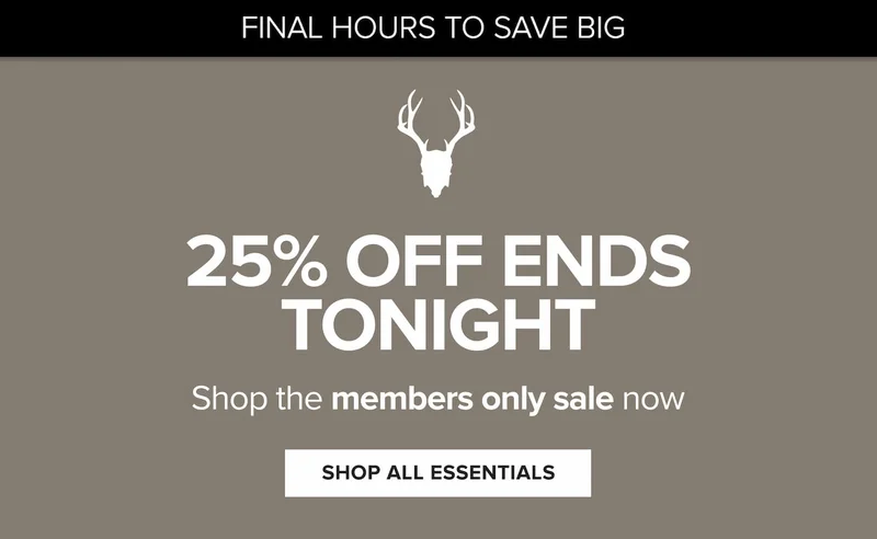 25% OFF ENDS TONIGHT - shop the members only sale now.