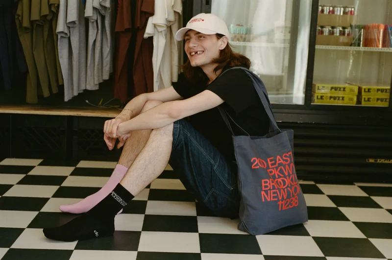 Person wearing Brooklyn Museum socks