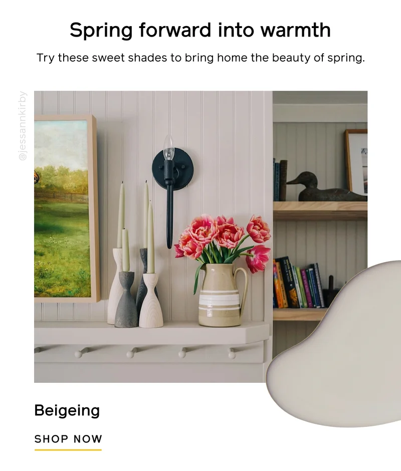 Spring forward into warmth. Try these sweet shades to bring home the beauty of spring. Beigeing SHOP NOW