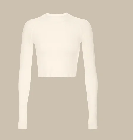 Contours Mock Neck Cropped Top