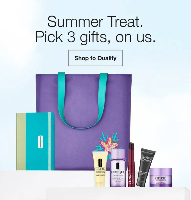 Summer Treat. Pick 3 gifts, on us. | Shop to Qualify