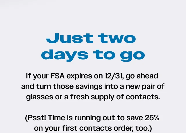 Just two days to go Just two days to go