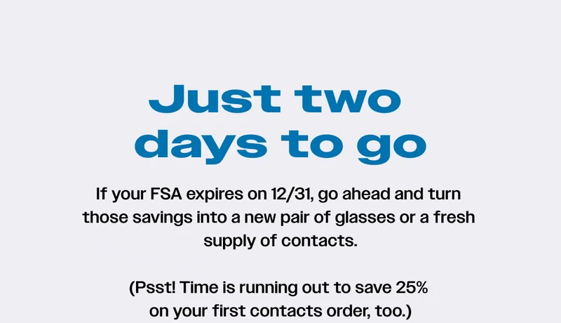 Just two days to go Just two days to go
