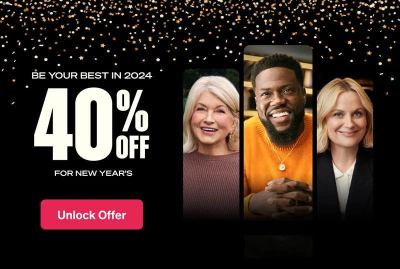 Limited time offer. 40% for New Year's. Unlock offer.