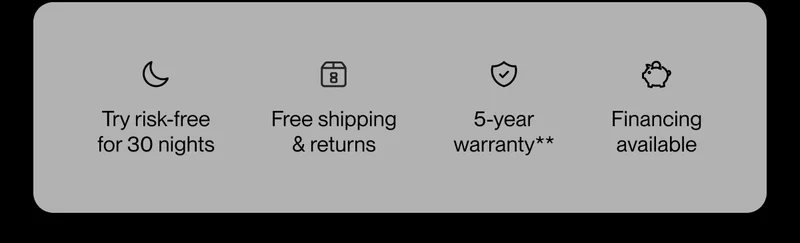 Try risk-free for 30 nights | Free shipping & returns | 5-year warranty