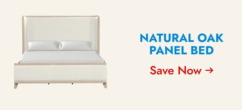 Natural Oak Panel Bed - Shop Now