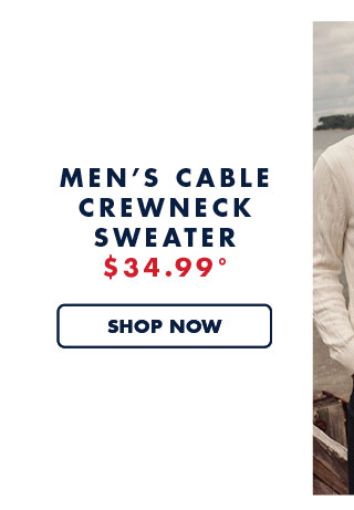 Men's cable crewneck sweater $34.99º Shop now