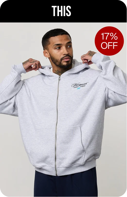 ACONITE GREY OVERSIZED FULL ZIP HOODIE