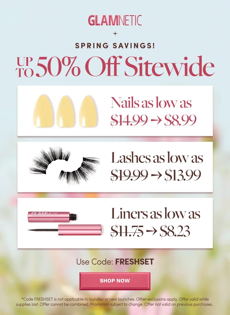 Get up to 50% off Sitewide with the code FRESHSET