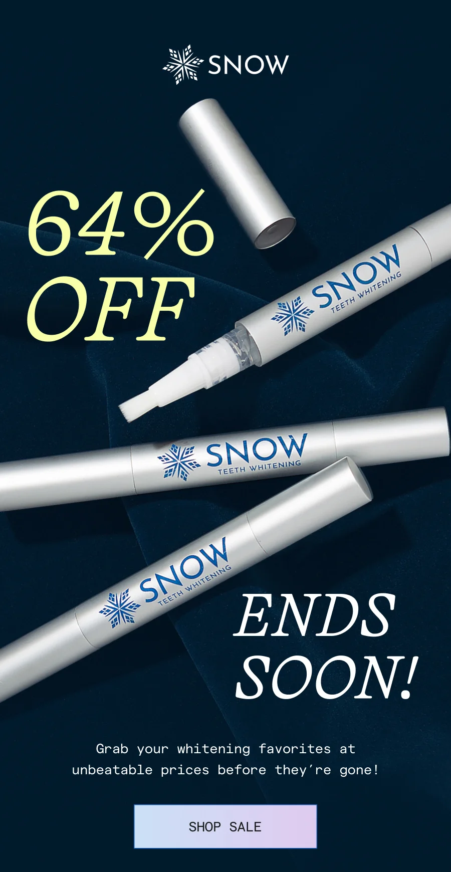 64% Off Ends Soon! Grab your whitening favorites at unbeatable prices before they're gone!