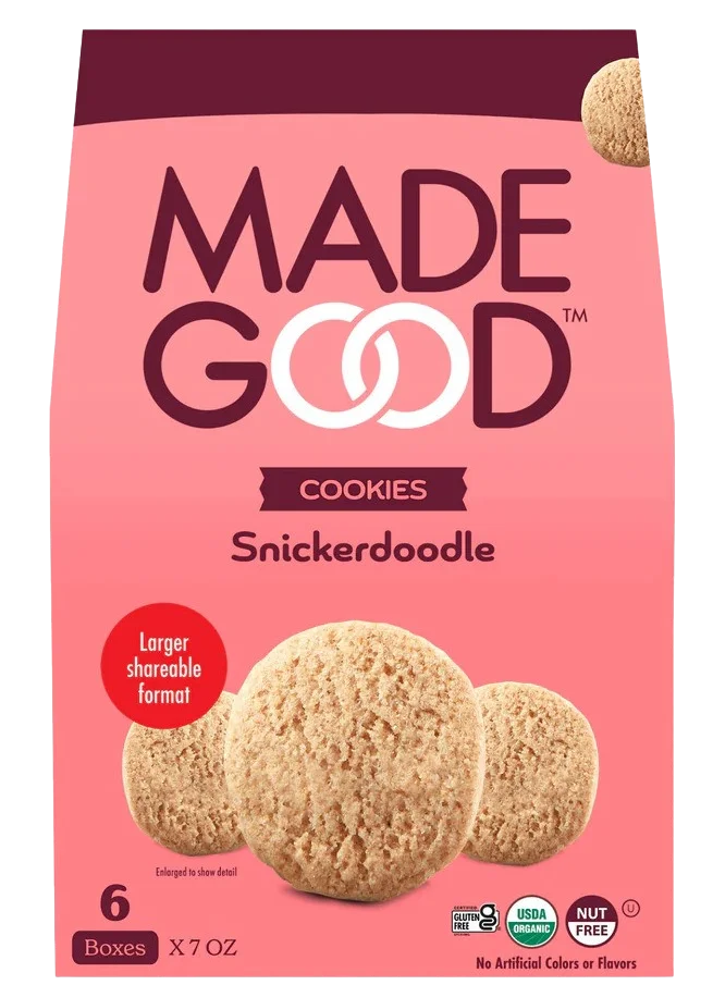 <span style="font-weight: 700; font-style: normal; text-decoration: none; font-family: Vulf_Sans-Medium, Helvetica Neue, Arial, sans-serif; font-size: 16px; line-height: 20px">Made Good </span><span style="font-style: normal; text-decoration: none; font-family: Vulf_Sans-Medium, Helvetica Neue, Arial, sans-serif; font-size: 16px; line-height: 20px">Snickerdoodle Cookie</span>