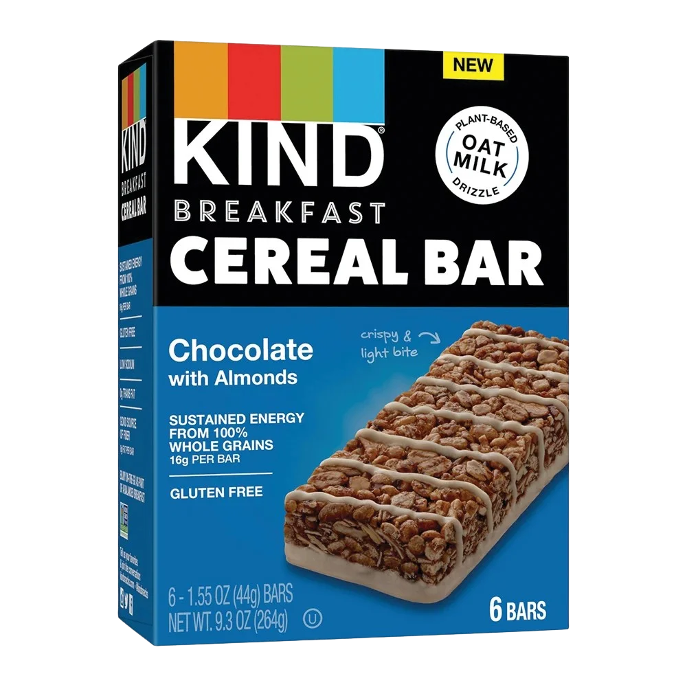 <span style="font-weight: 700; font-style: normal; text-decoration: none; font-family: Vulf_Sans-Medium, Helvetica Neue, Arial, sans-serif; font-size: 16px; line-height: 20px">KIND </span><span style="font-style: normal; text-decoration: none; font-family: Vulf_Sans-Medium, Helvetica Neue, Arial, sans-serif; font-size: 16px; line-height: 20px">Chocolate with Almonds Cereal Bar</span>