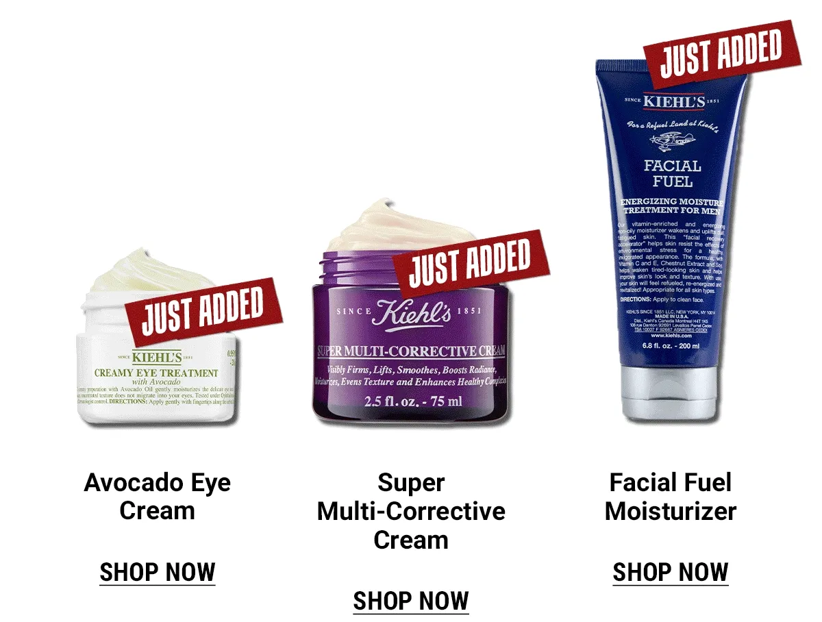 Avocado Eye Cream, Super Multi-Corrective Cream, Facial Fuel Moisturizer