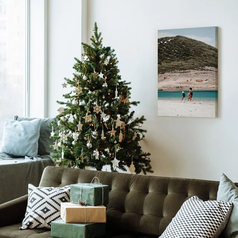 Canvas print of family at beach