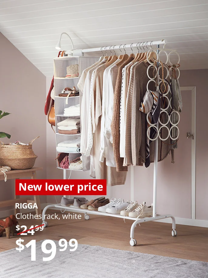 RIGGA- Clothes rack, white