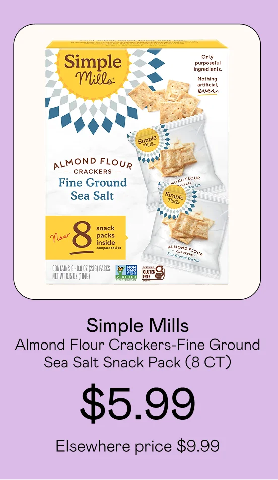 Almond Flour Crackers-Fine Ground Sea Salt Snack Pack (8 CT)