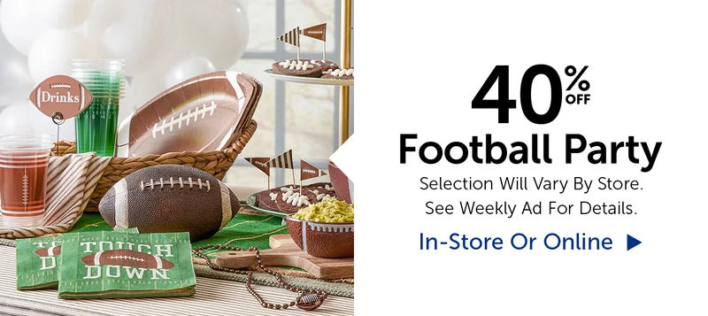 40% Off Football Party - Select Categories