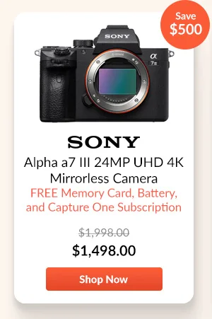 Sony Alpha a7 III 24MP UHD 4K Mirrorless Camera  FREE Memory Card, Battery, and Capture One