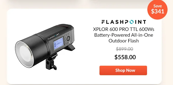 Flashpoint XPLOR 600PRO TTL R2 2.4GHz 600Ws Battery-Powered All-in-One Outdoor Flash