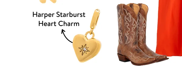 Harper Starburst Heart Charm