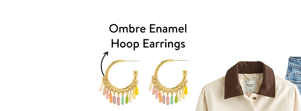 Ombre Enamel Hoop Earrings