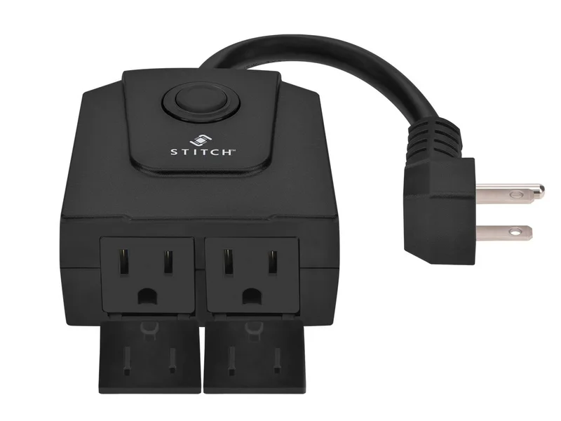 STITCH Outdoor 2-Outlet Smart Plug, Smart Home Wi-Fi Outlet with 2 Sockets,