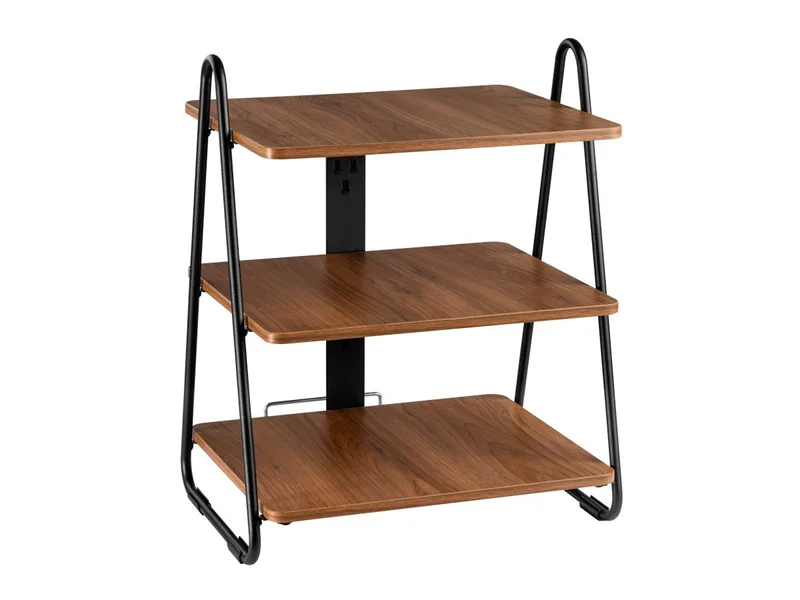 MPM 3 Tiers Industrial Style Storage Rack with Cable Management, Equipment Shelf, AV Media Shelf, Audio Stand, for Amplifiers, Receivers, DVD Player, TV Box, Game Consoles, TV Accessories