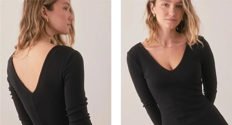 The V-Neck Dress Black