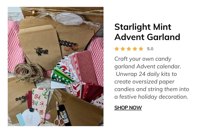 Starlight Mint Advent Garland Box