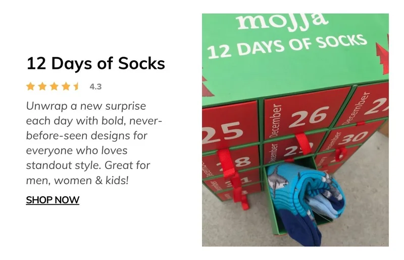 12 Days of Socks Holiday Gift Box