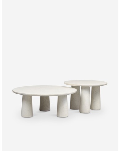 Dalila Nesting Outdoor Coffee Table-White