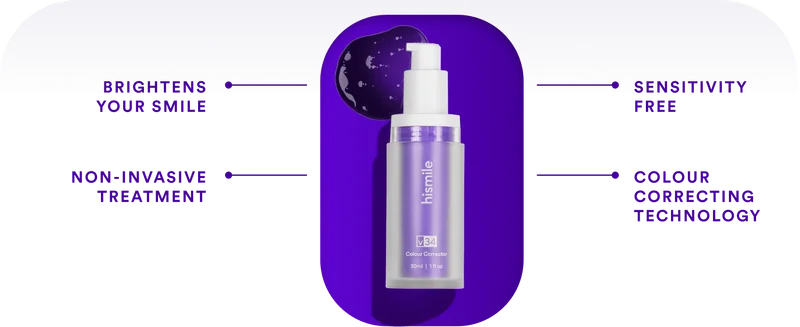 V34 Colour Corrector. Brightens your smile. Non invasive treatment. Sensitivity free. Colour correcting technology