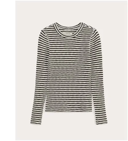 [Image] The Cozy Rib Long-Sleeve Tee | Bone / Black