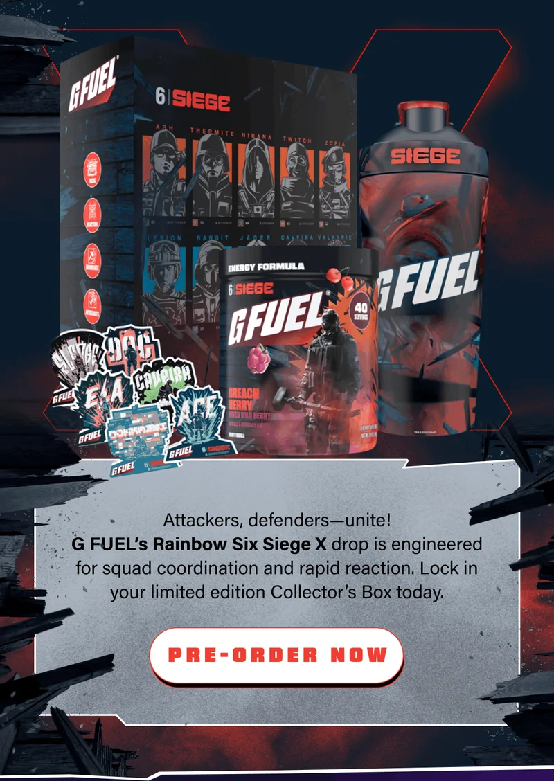 Pre-Order Now: G FUEL X Rainbow 6 Siege
