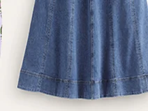Panelled Full Denim Skirt - Mid Vintage