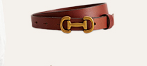 Iris Snaffle-Trim Leather Belt - Red