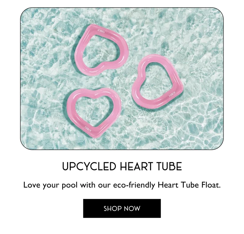 Upcycled Heart Tube - Love your pool with our eco-friendly Heart Tube Float. - SHOP NOW