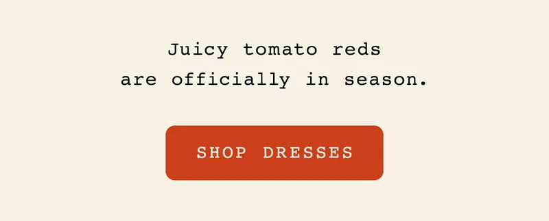 juicy tomato reds are officially in season. shop dresses