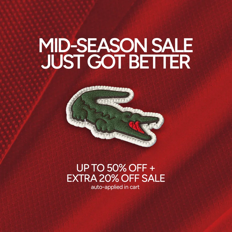 Mid-Season Sale. Up to 50% Off + Extra 20% Off Sale. Auto-applied In cart.